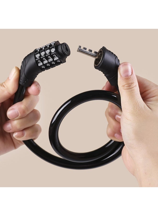 Diomos 2 PACK Bike Locks Cable,Anti Theft Bicycle Lock Chain,4 Digit Security Resettable Bike Combination Lock Self Coiling Combination Cable Combo Bike Locks Without Mounting Bracket,2 Feetx1/2 Inch (Black) - Image 2